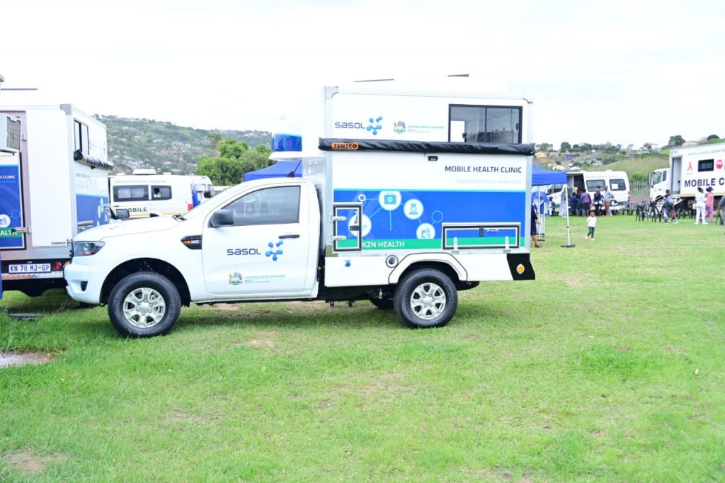 One of the mobile clinics donated by Sasol.